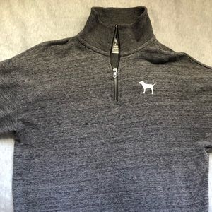 PINK Long sleeve gray quarter zip